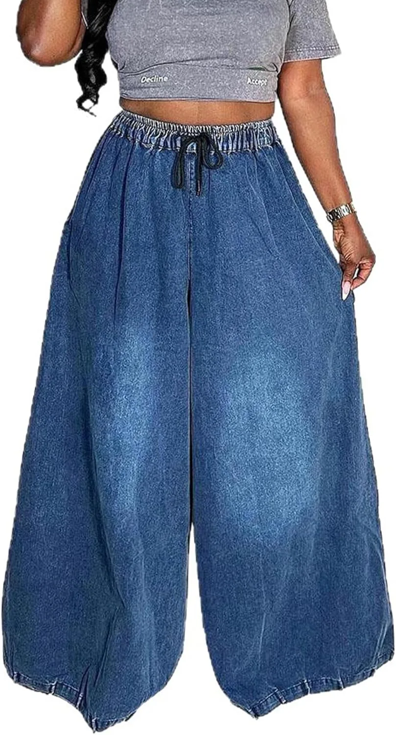 

Женские джинсы baggy casual с эластичным поясом Symina