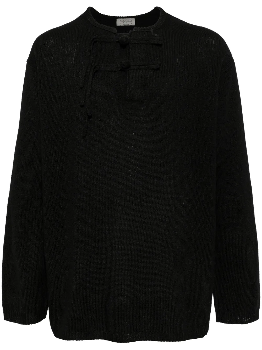 

Шерстяной джемпер на пуговицах Yohji Yamamoto, черный