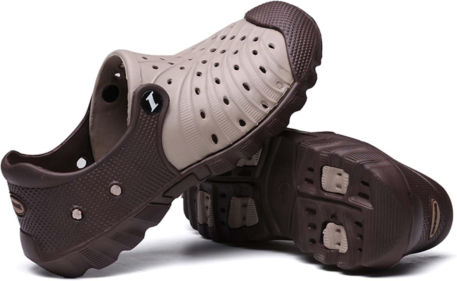 

Летние мужские шлепанцы с широким отверстием, противоскользящие, повседневные пляжные обувь для бродьбы по воде Dzbajrqm, коричневый