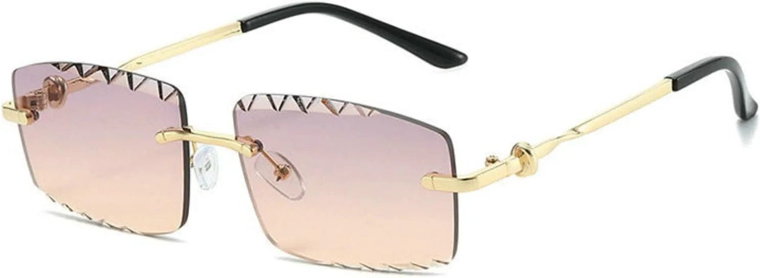 

Солнцезащитные очки Willochra в винтажном стиле, прямоугольной формы, без оправы, для женщин и мужчин, модные, золотистые металлические, квадратные, черные, C6