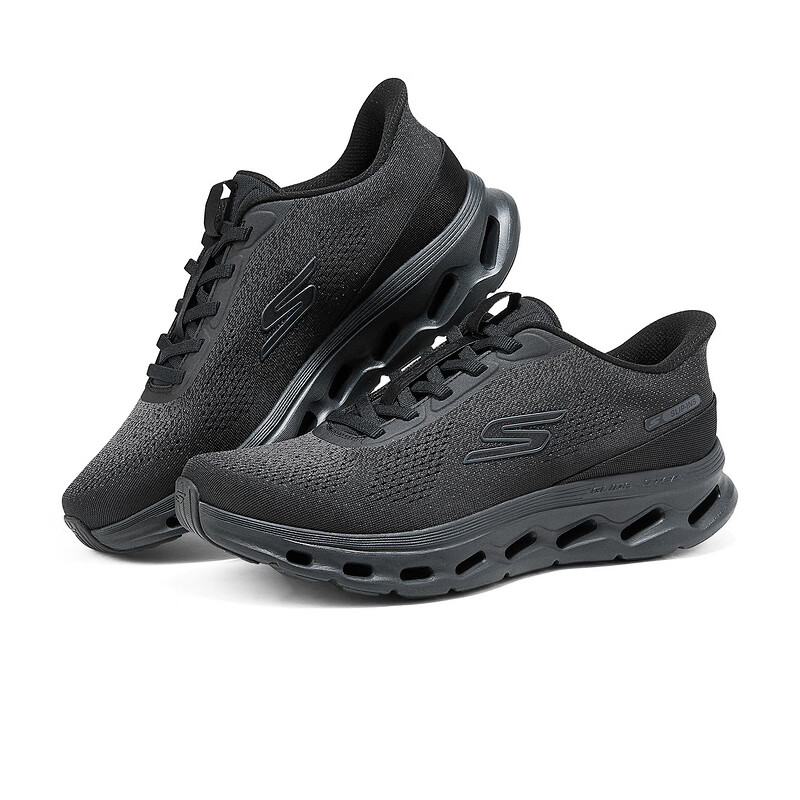 Skechers Мужские удобные низкие повседневные кроссовки Glide Step 20, черный — фото 4