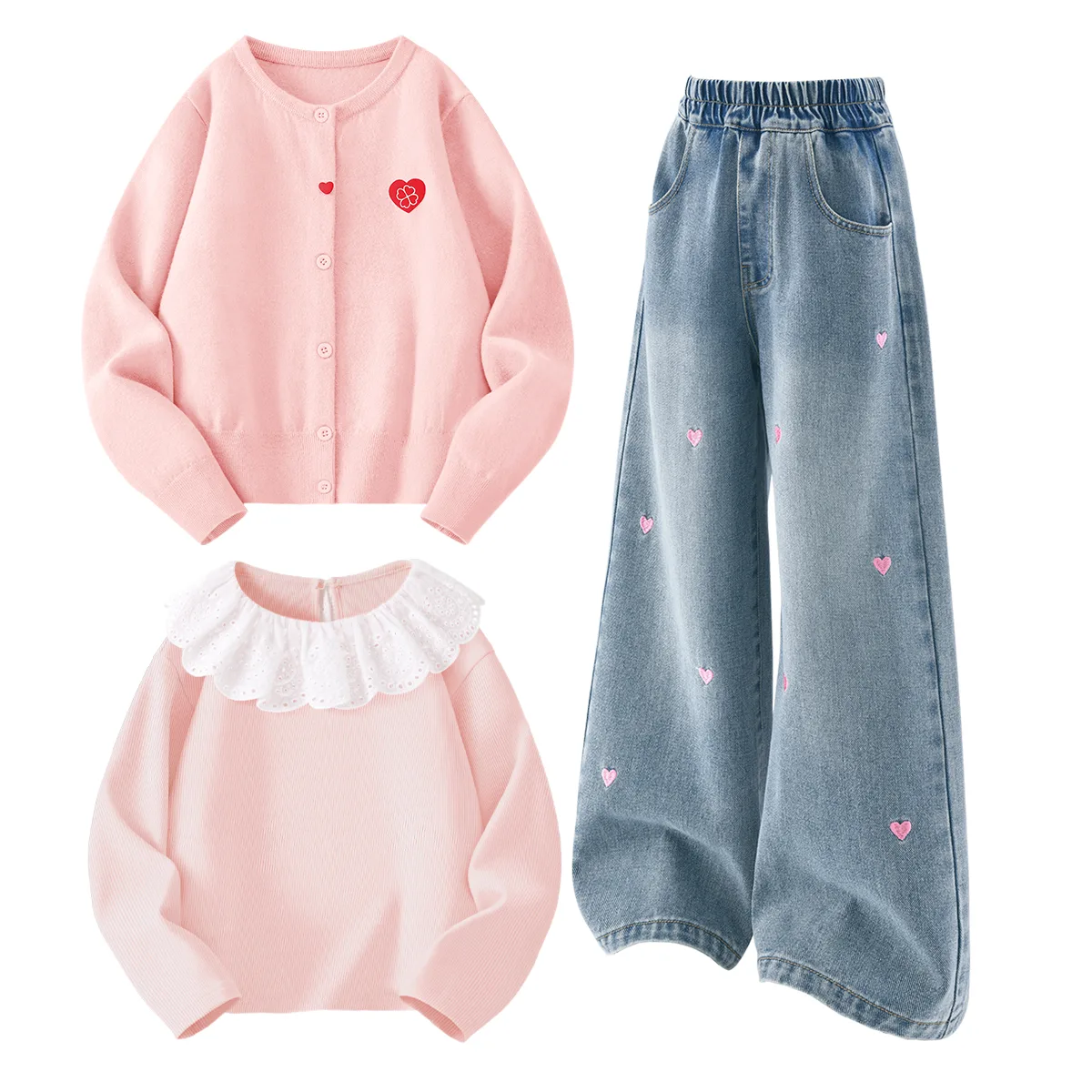 Детский спортивный комплект из 3 предметов Disney, Solid Color Pink+Solid Color Sea Salt Blue+Solid Color Baby Pink