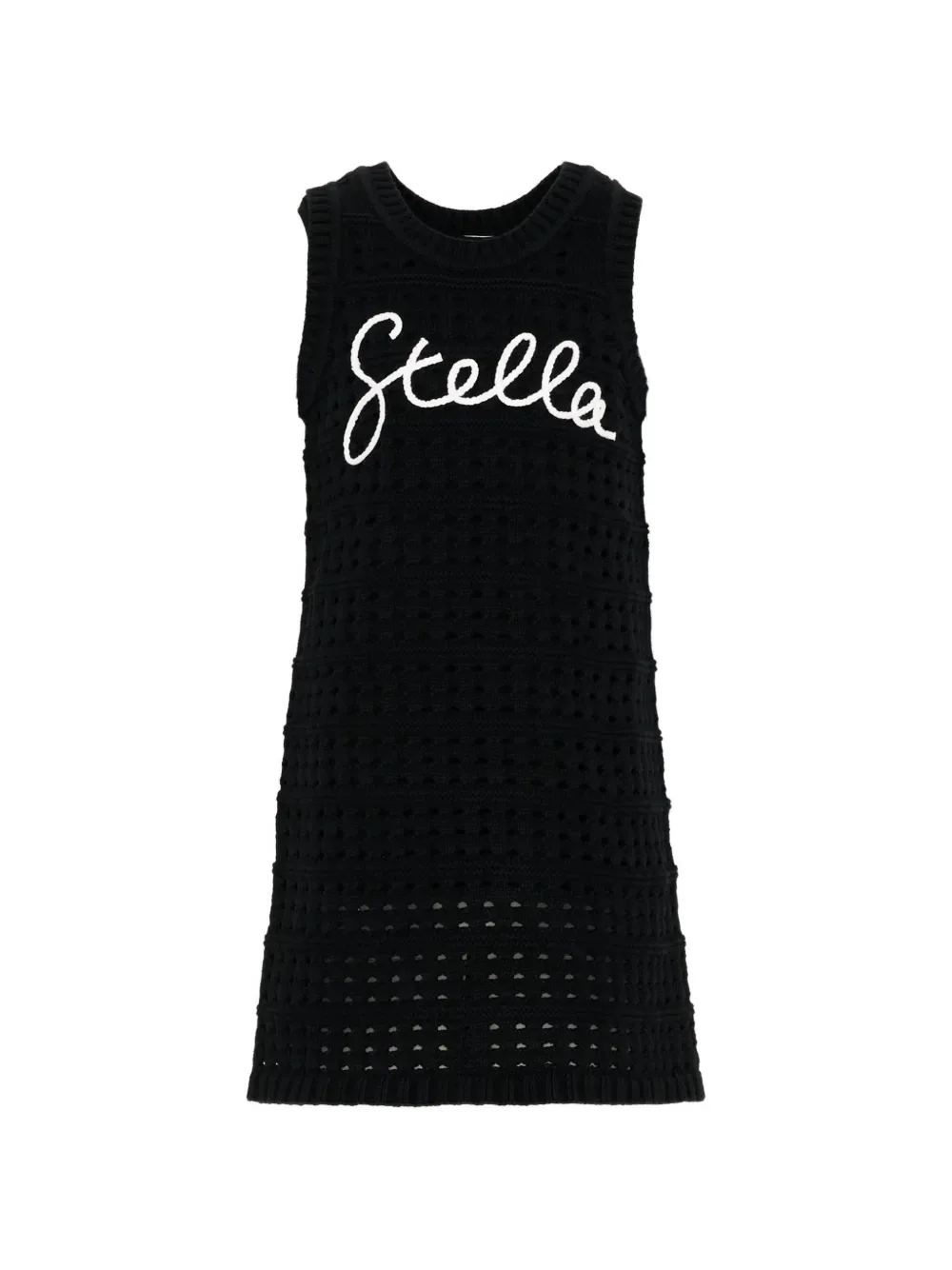 Платье без рукавов с логотипом Stella McCartney Kids, черный
