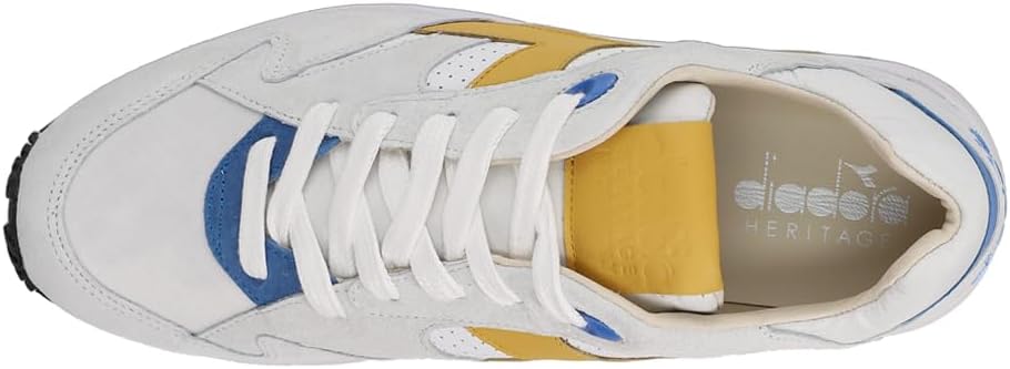 Мужские кроссовки Diadora Eclipse Italia с перфорацией и шнуровкой - белые — фото 4