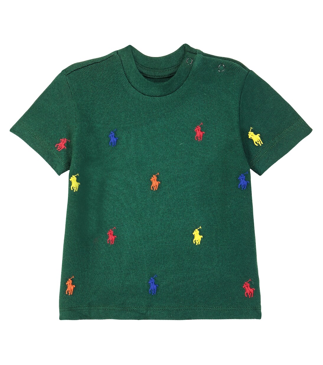 

Детская футболка из хлопкового пике с вышивкой Polo Ralph Lauren Kids, зеленый