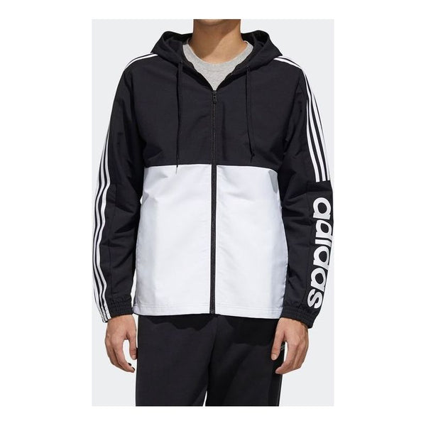 

Куртка adidas hooded track Jacket Black White Splicing, белый