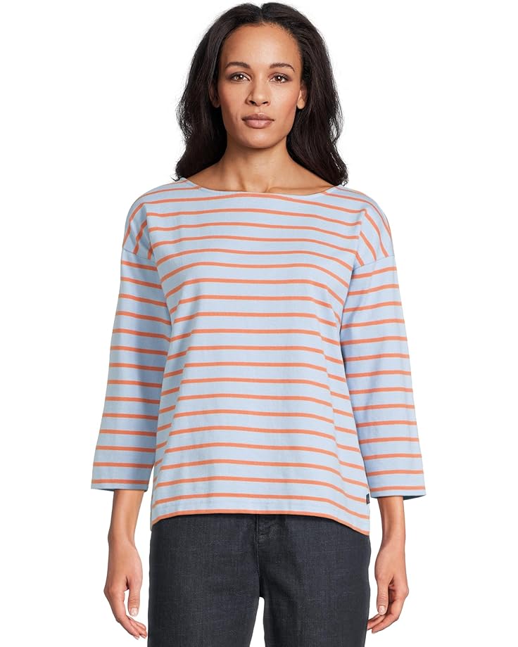 

Женская футболка L.L.Bean Heritage Mariner Boatneck 3/4 Sleeve Stripe, Lake/Faded Orange, Оранжевый, Женская футболка L.L.Bean Heritage Mariner Boatneck 3/4 Sleeve Stripe, Lake/Faded Orange