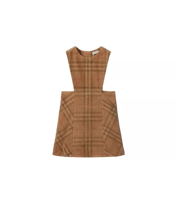 

Вельветовое платье в клетку для девочек - для малышек и для детей постарше Burberry, бежевый