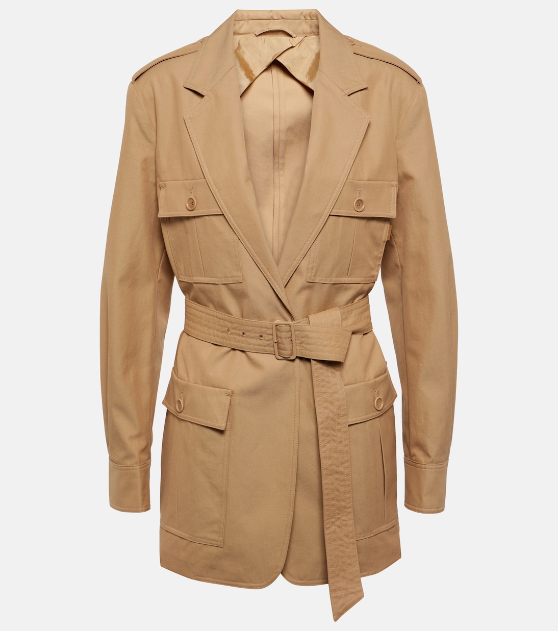 

Куртка Pacos из хлопчатобумажной ткани с поясом Max Mara, Cuoio Cammello