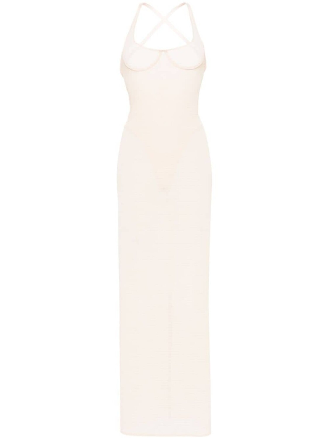 

Полупрозрачное платье Sculpting Alaïa, бежевый