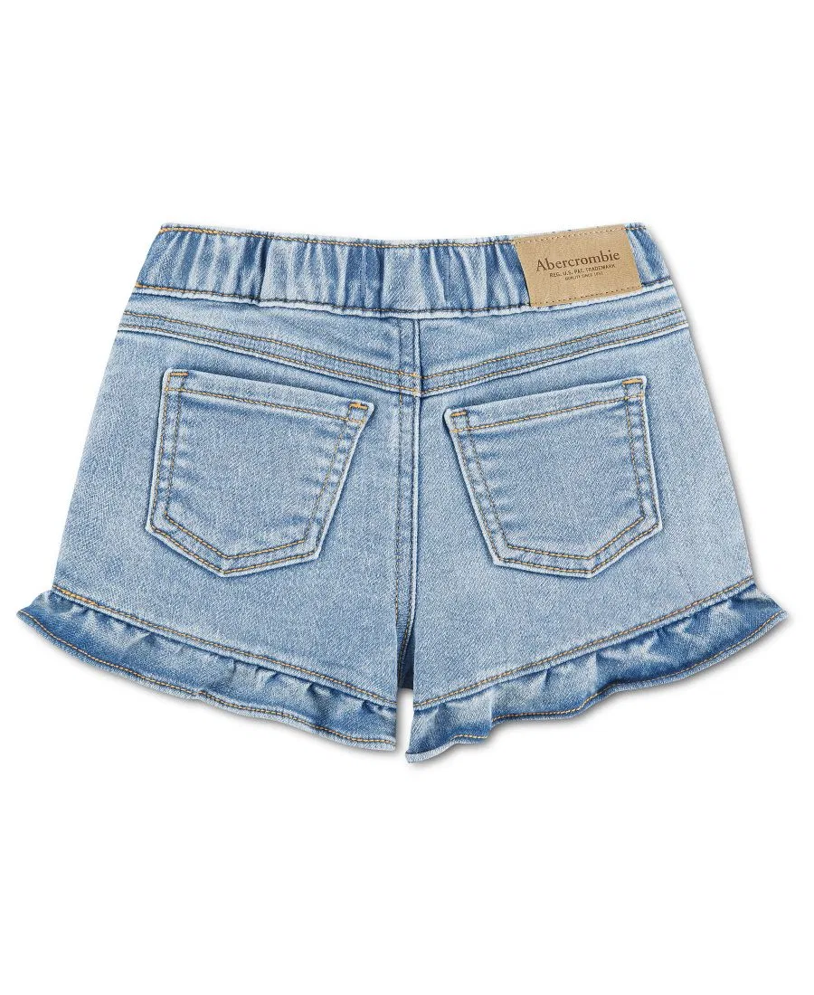 Детские джинсовые шорты с оборками для девочек Abercrombie Kids — фото 2