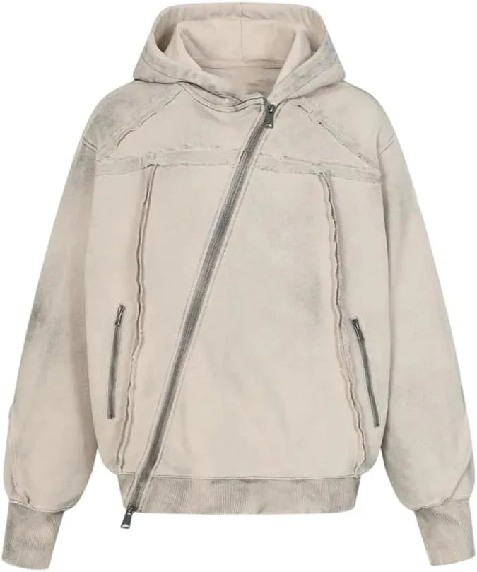 

Мужская худи Vintage с асимметричной молнией Vsadsau