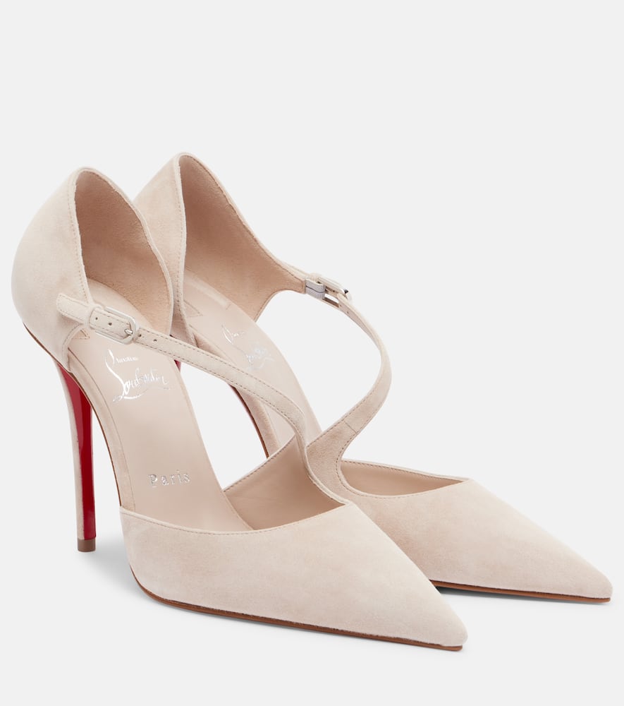 Туфли-лодочки Miss Ziggyta 100 из замши Christian Louboutin, Pearl/Lin Pearl