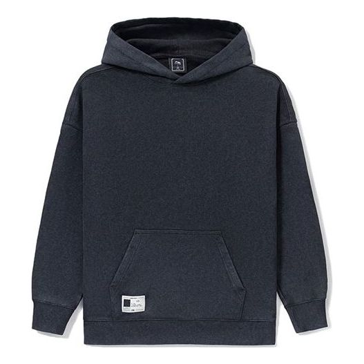 

Худи Li-Ning Sports Series Solid Color Loose Hoodie 'Black', черный