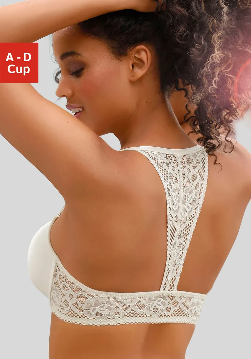 

S.Oliver Бюстгальтер с чашечками "Lisette", с застежкой спереди и красивой кружевной спинкой, нижнее белье, кремовый