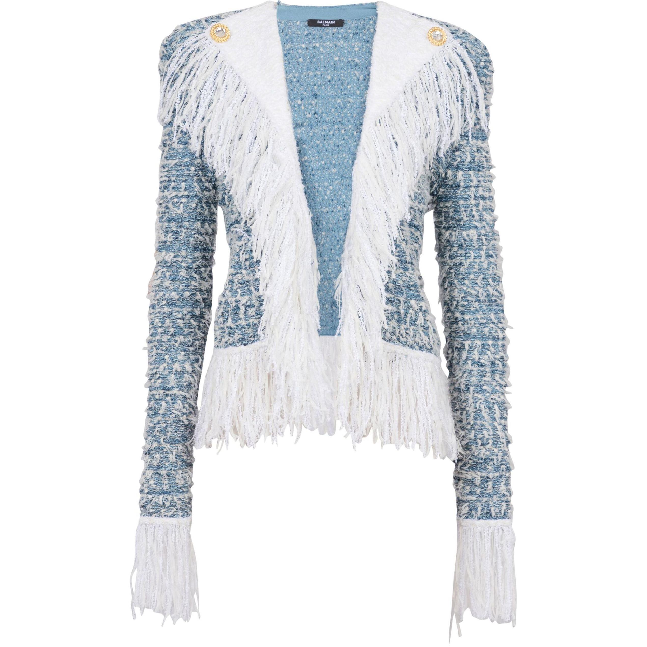 

Куртка из твидового денима BALMAIN, синий
