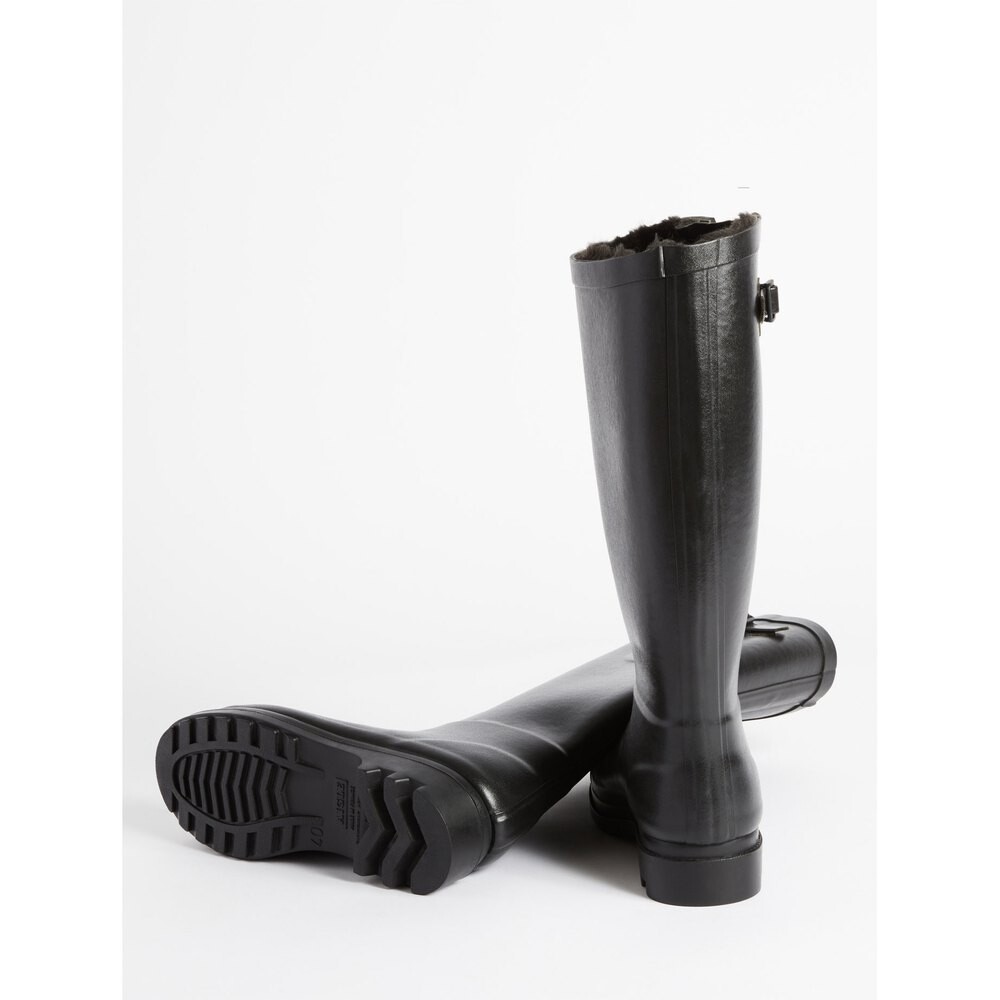 Сапоги женские резиновые Aigle Aiglentine F2NL с логотипом, черный — фото 3