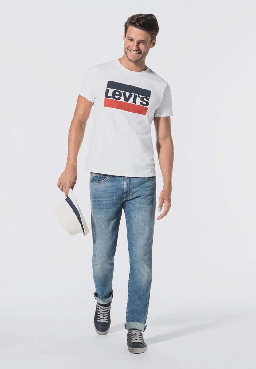 Футболка, круглый вырез, с логотипом, мужская Levi's, белый — фото 3