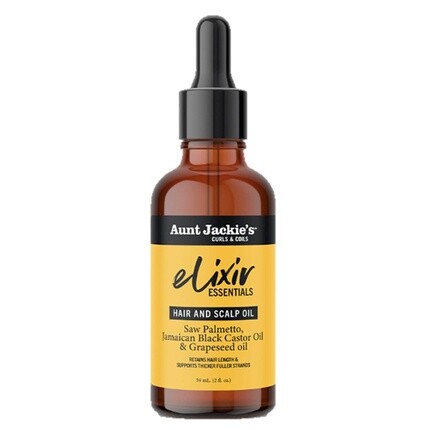 

Масло для волос и кожи головы Elixir Essentials с пальмой сереноа, ямайским черным касторовым маслом и маслом виноградных косточек, 2 унции Aunt Jackie's