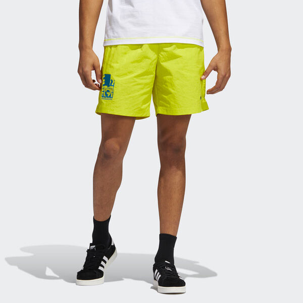 Шорты originals emb woven short embroidered casual sports shorts yellow green Adidas, желтый — фото 2