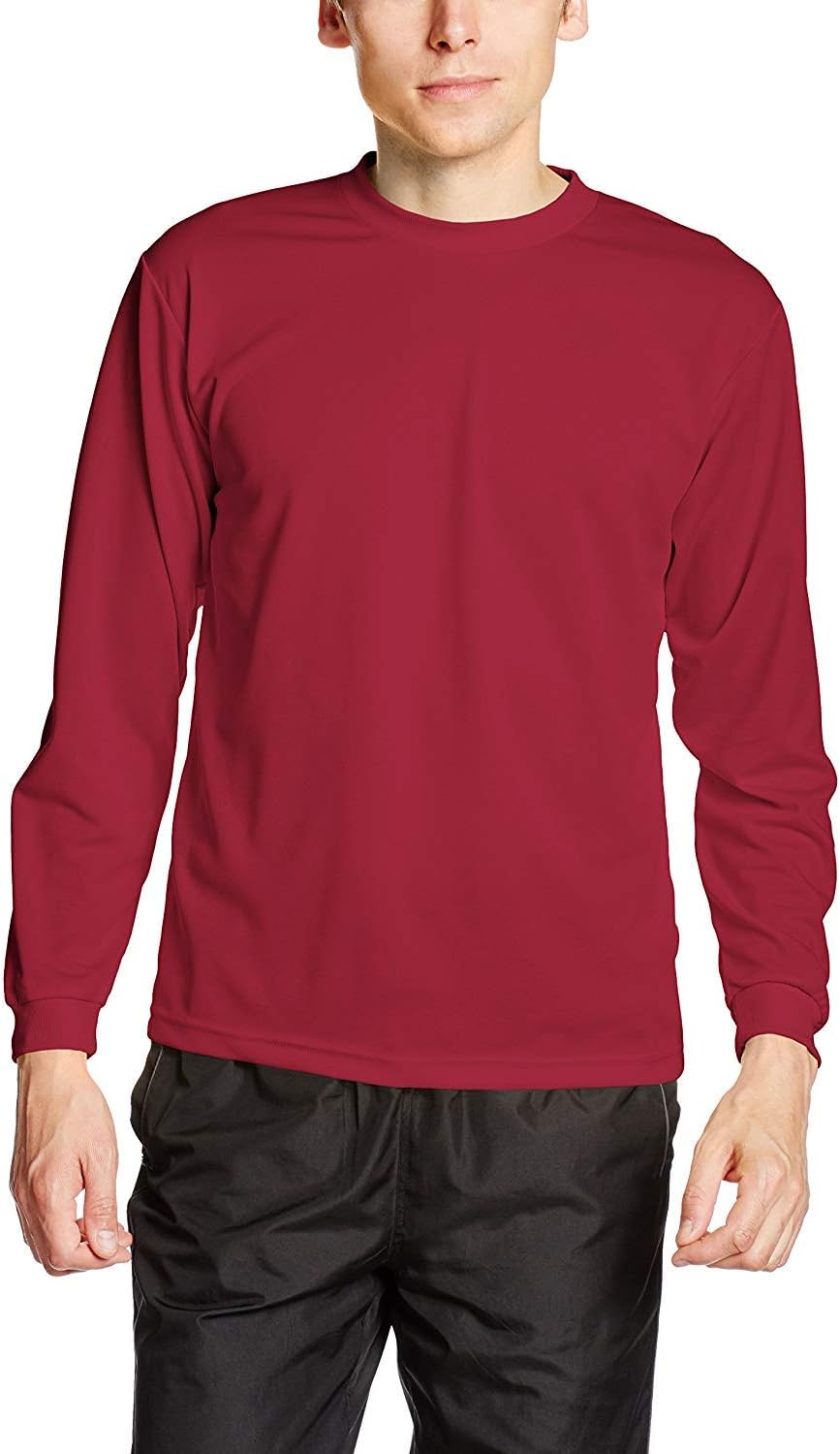 

Футболка с длинными рукавами и круглым вырезом Glimmer 00304-ALT, сухая, 113 г (4,4 унции), красный/бордовый