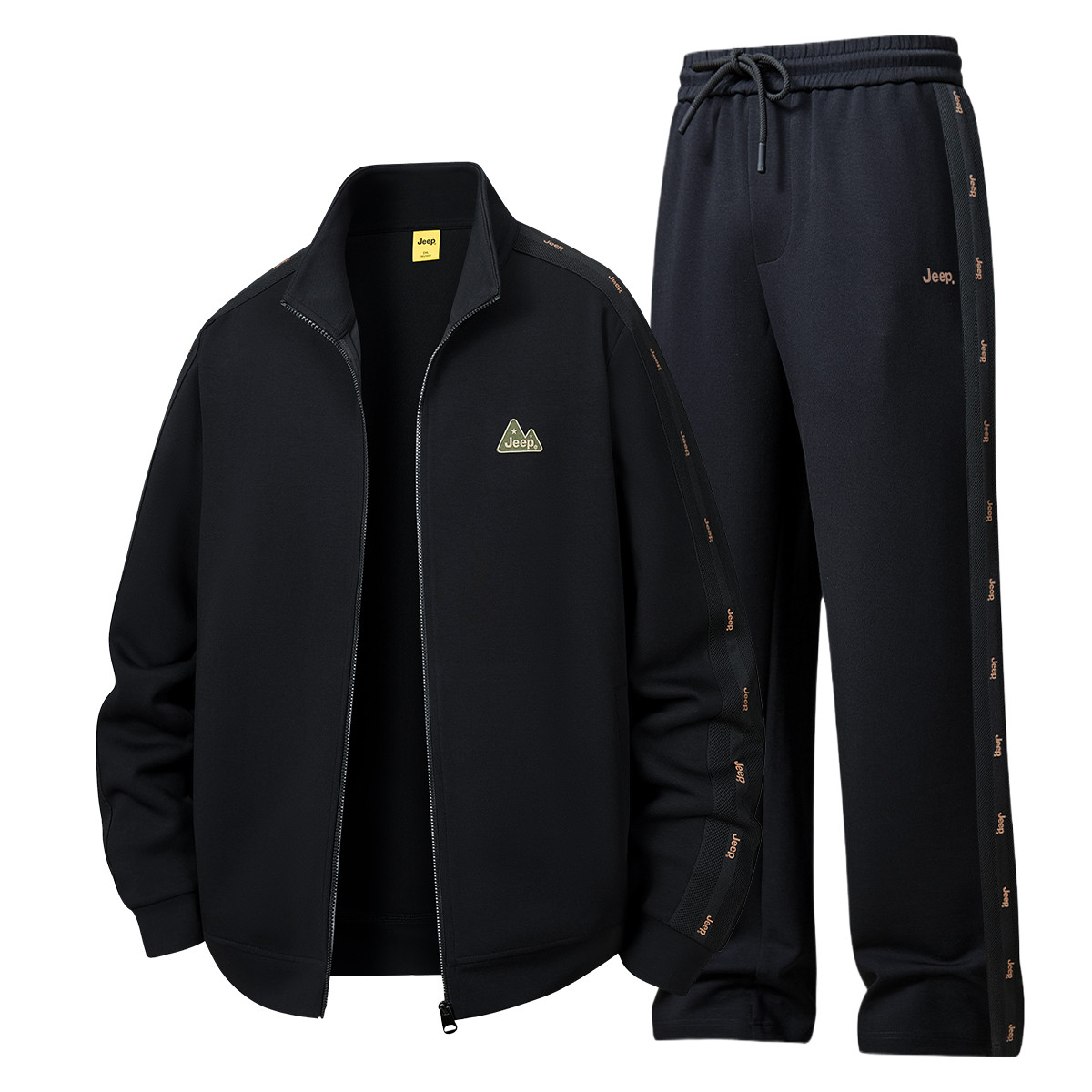 

Повседневный спортивный костюм мужской с воротником стойкой умеренный Jeep, черный