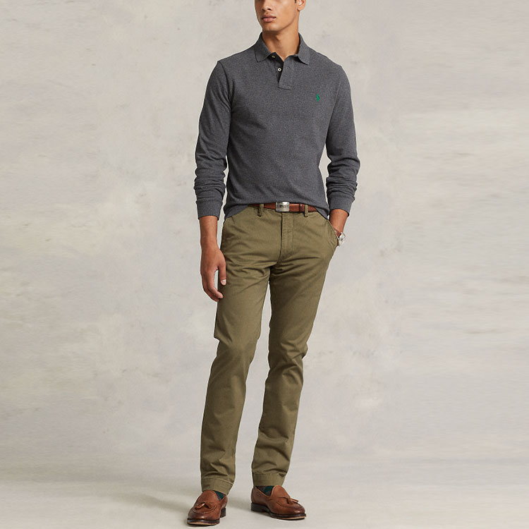 Футболка поло мужская серая FW22 Polo Ralph Lauren, серый — фото 4