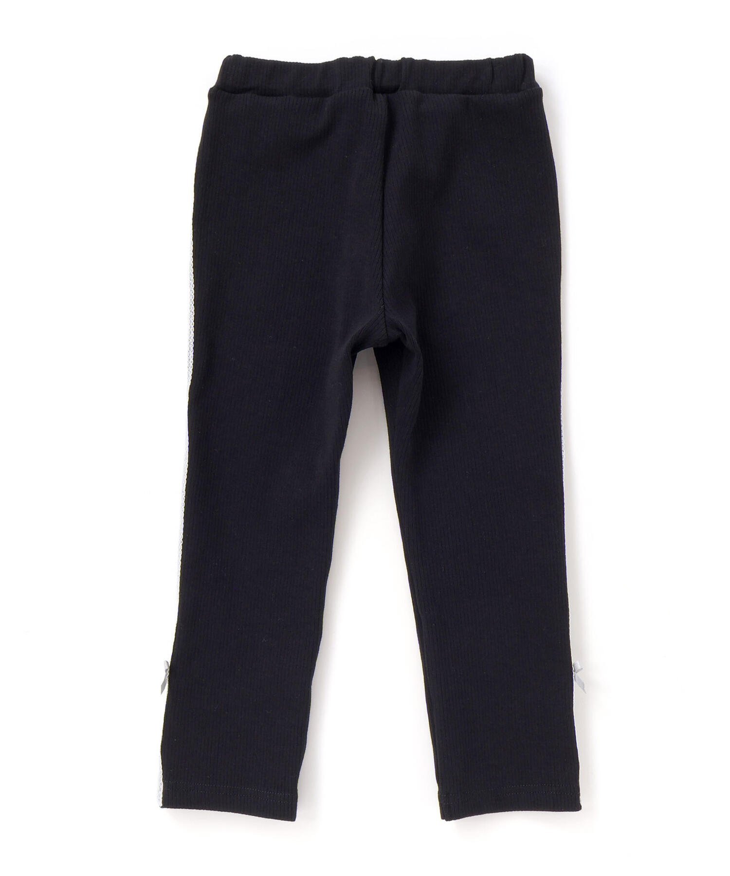 Леггинсы с кружевной отделкой по бокам (95-150 см) BeBe Petits Pois Vert, Black — фото 3