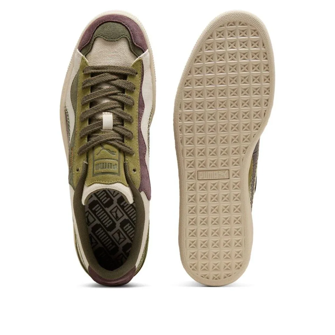 Кроссовки PUMA Basket Trippy Camo 'Alpine Snow Loden Green Chocolate Brown' — фото 3