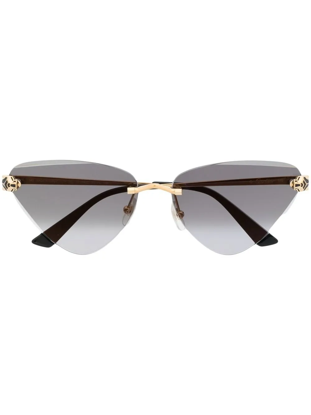 

Солнцезащитные очки в оправе 'кошачий глаз' Cartier Eyewear, черный