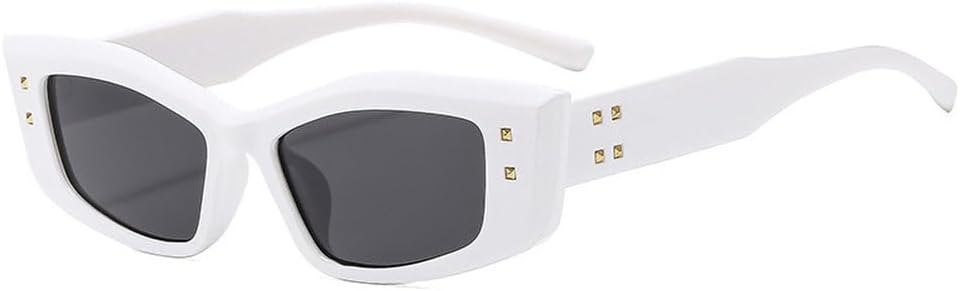 

Популярные модные солнцезащитные очки для женщин в стиле ретро с градиентным переходом, защита от УФ-излучения UV400, модные женские солнцезащитные очки с заклепками, черные очки TKKTLLT, White-black