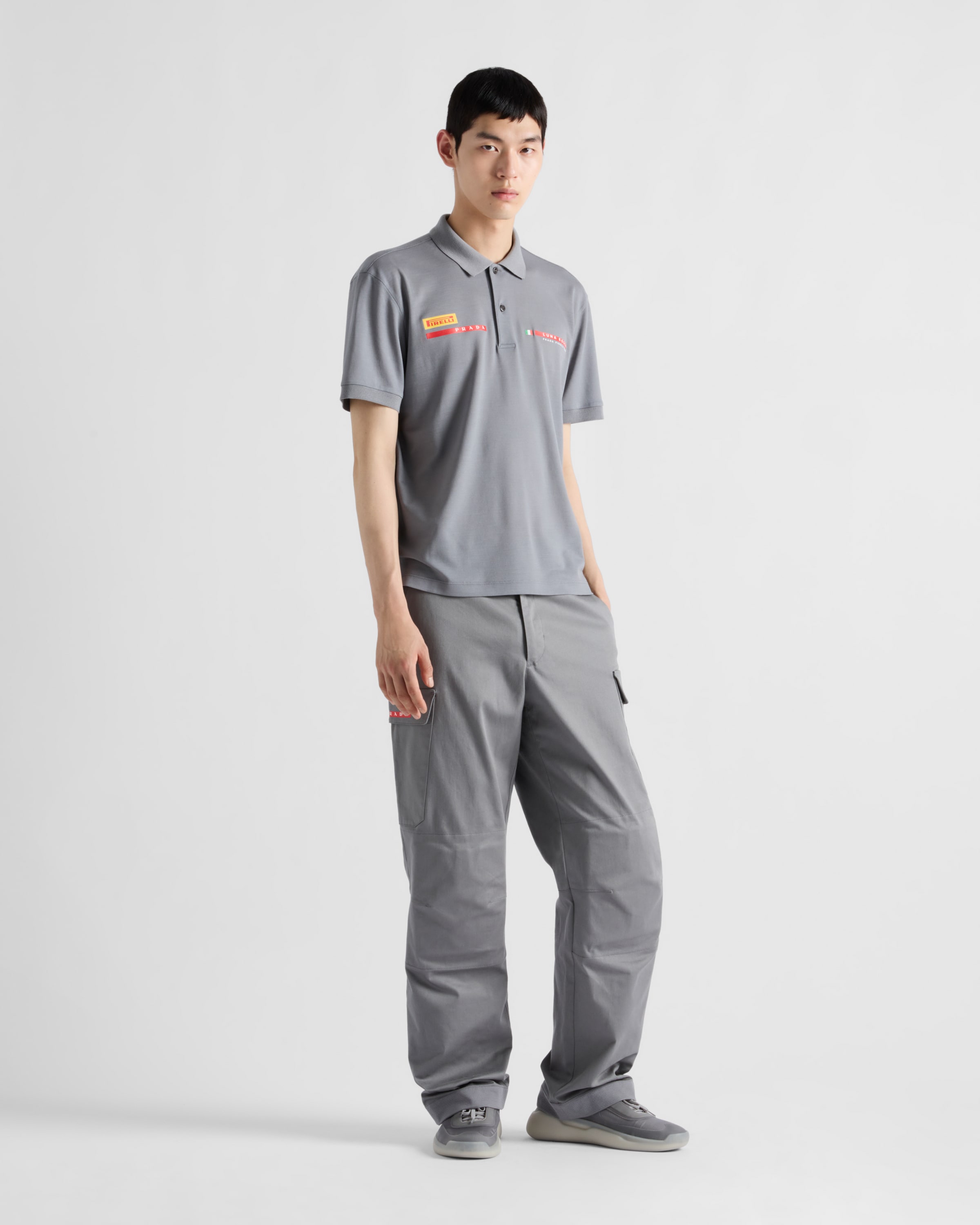 Брюки из эластичного хлопка Luna Rossa Prada Pirelli, серый — фото 2