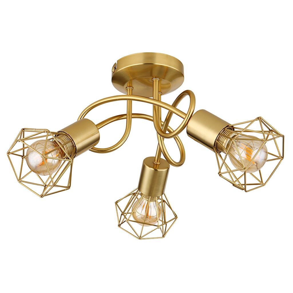 

Потолочный светильник, 3 лампочки, сетка, золото, D 36 см Globo Lighting