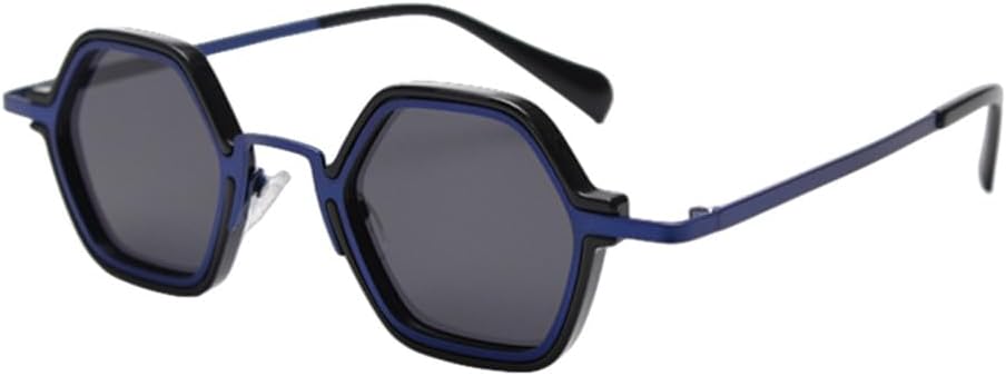 

Солнцезащитные очки в стиле ретро с поляризацией для мужчин, защита от ультрафиолета UV400, многоугольные, мужские, панк, женские, винтажные, металлические, шестиугольные LANGSER, Blue Black Frame