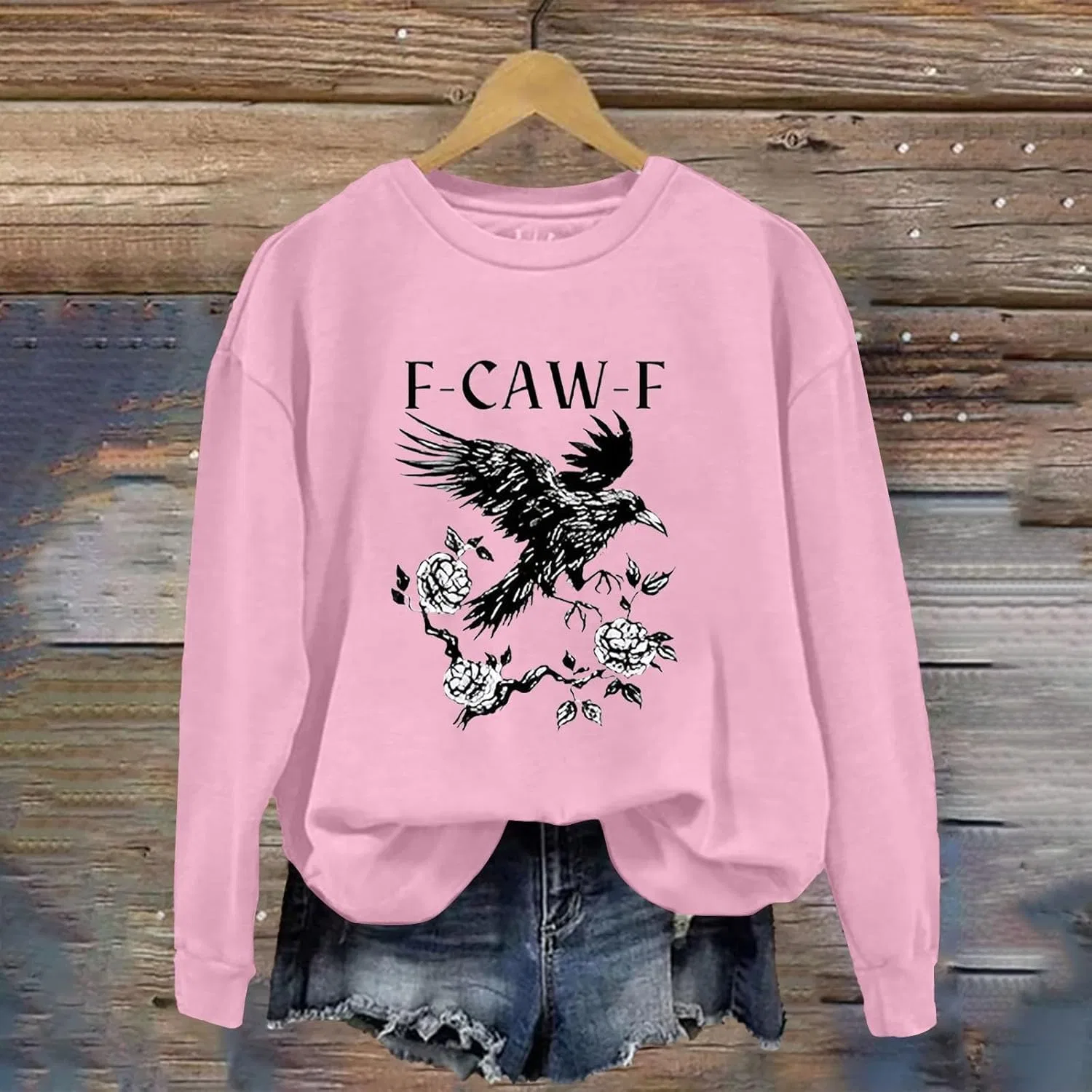 Женская толстовка Heevina с надписью "Кара-кара-кара" и забавным круглым вырезом, длинными рукавами, свободного кроя, для зимы и осени, модная, повседневная, удобная — фото 2