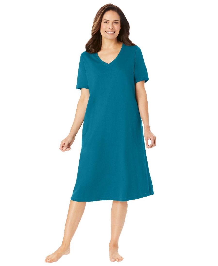 

Женская короткая футболка-домик Dreams & Co, Deep teal