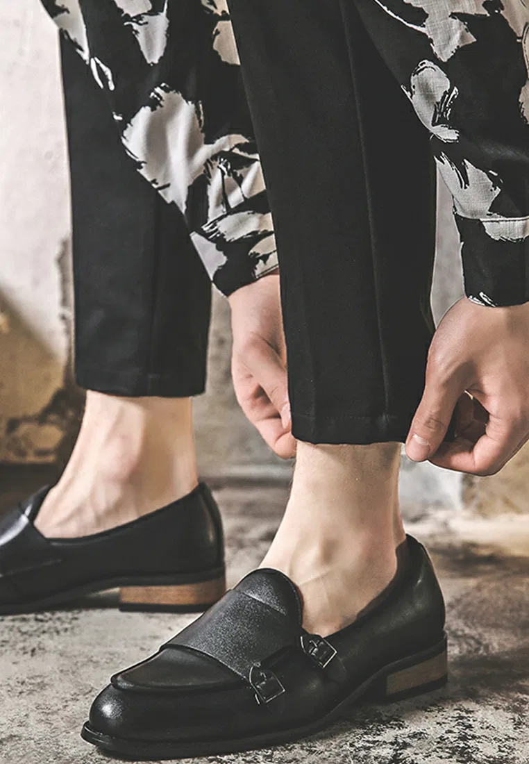 Туфли-лоферы, двойная пряжка, искусственная кожа, MC22023 Twenty Eight Shoes, черный — фото 2