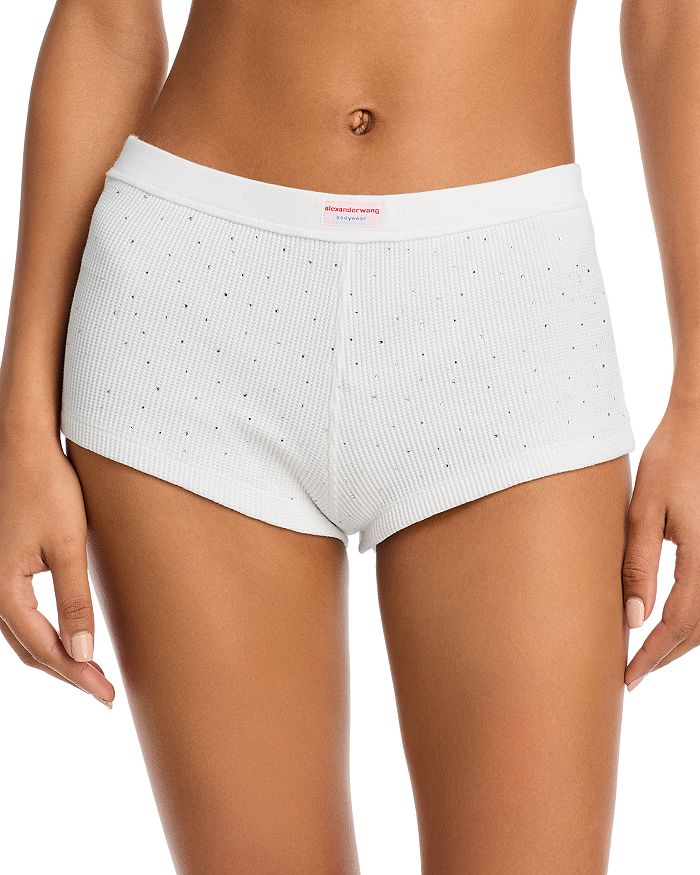 

Вафельные шорты для мальчика Crysal Hotfix Alexander Wang, белый