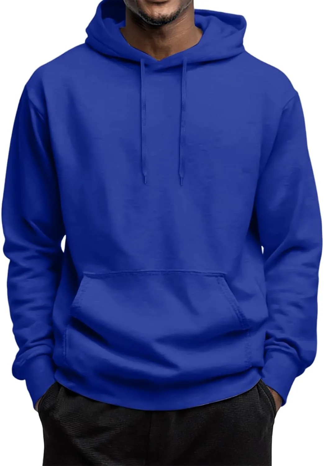 

Мужской худи-пуловер из флиса с длинным рукавом и карманом JWNYJFB