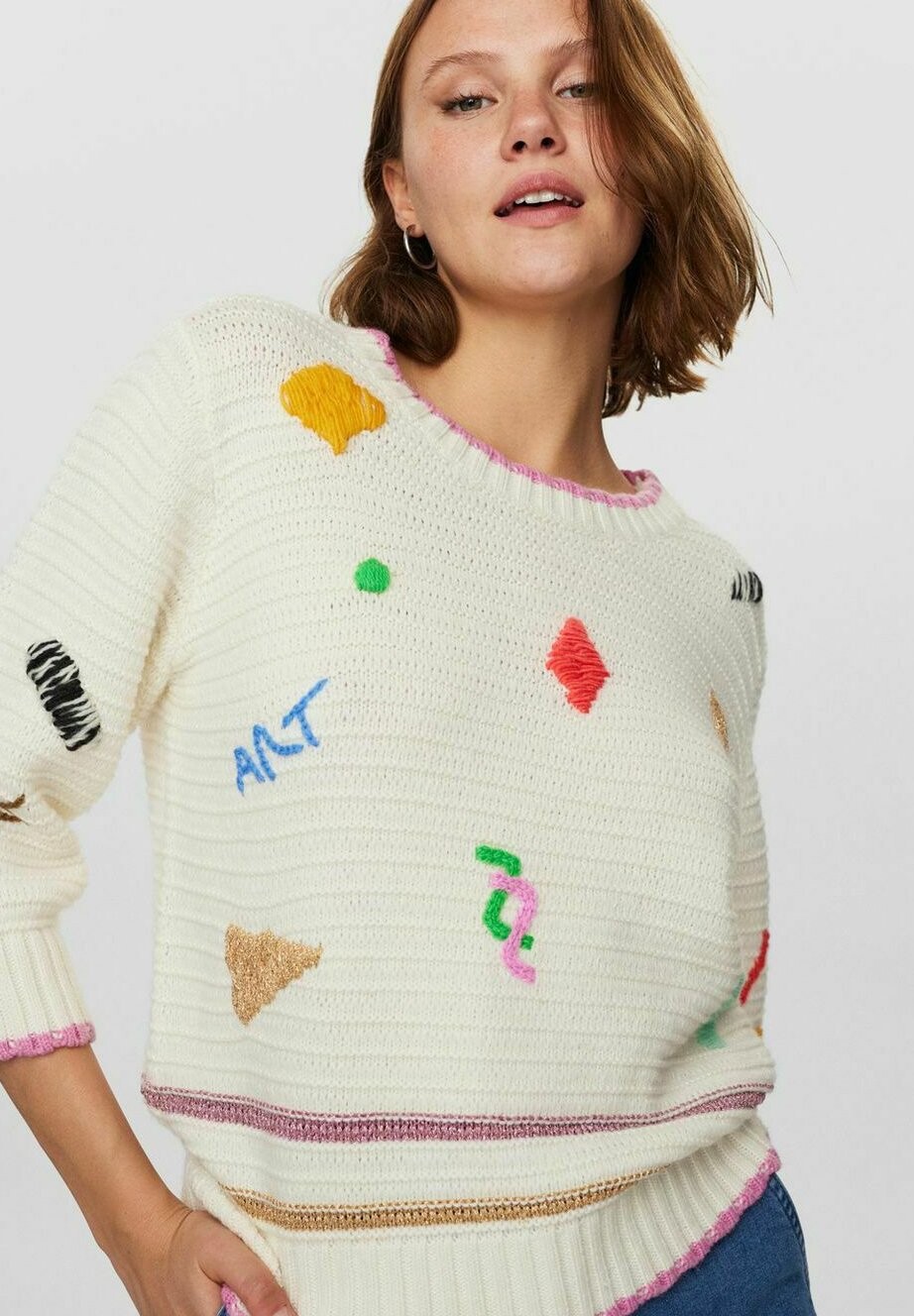 

Вязаный свитер ARTSY Nümph, бежевый