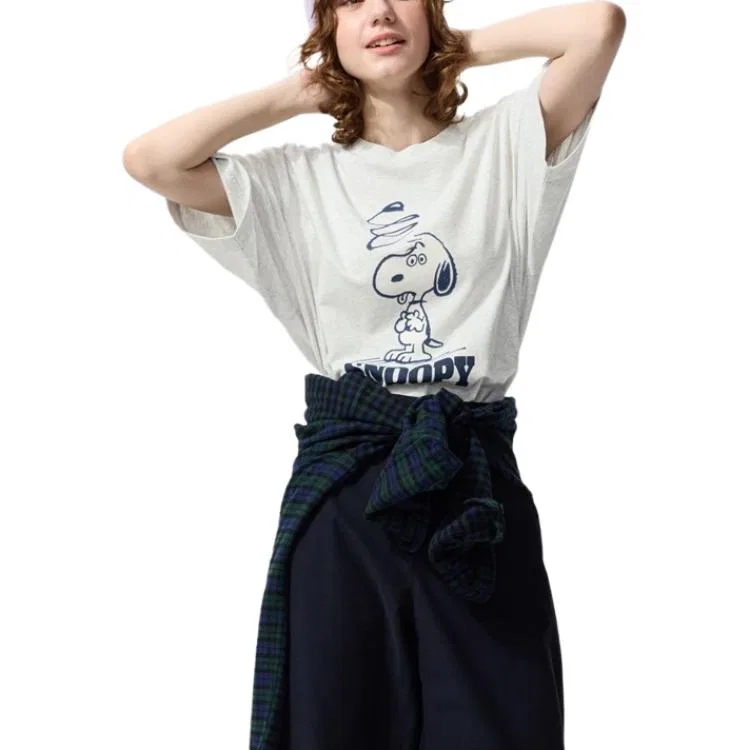 Футболка x PEANUTS, SS26, унисекс UNIQLO, Gray — фото 3