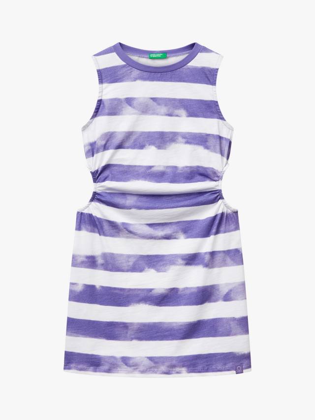 

Детское хлопковое платье без рукавов с вырезом Benetton, Periwinkle