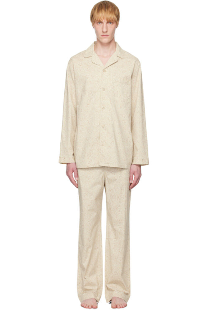 

SSENSE Эксклюзивный бежевый пижамный комплект из хлопкового поплина для сна SKIMS
