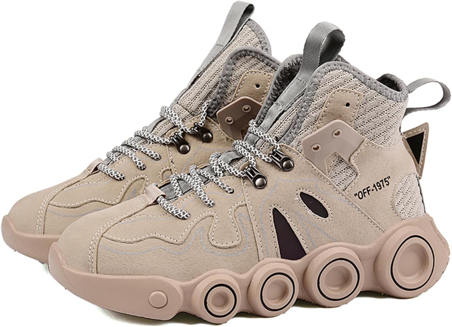 

Кроссовки GSIGUL для мужчин, модные высокие кеды, мужские беговые кроссовки, спортивная и повседневная обувь для тренировок и прогулок, бежевый