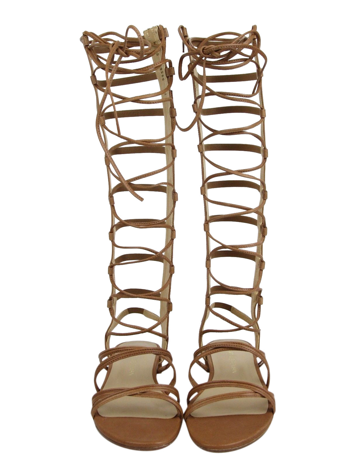 Stuart Weitzman Женские Верблюжьи Натуральная Кожа Спарта Гладиаторские Ботинки — фото 4