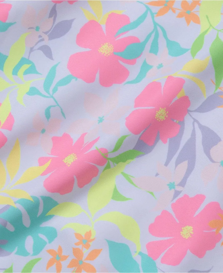 Детский цельный купальник, устойчивый к хлору Lands' End, белый мультиколор floral — фото 3