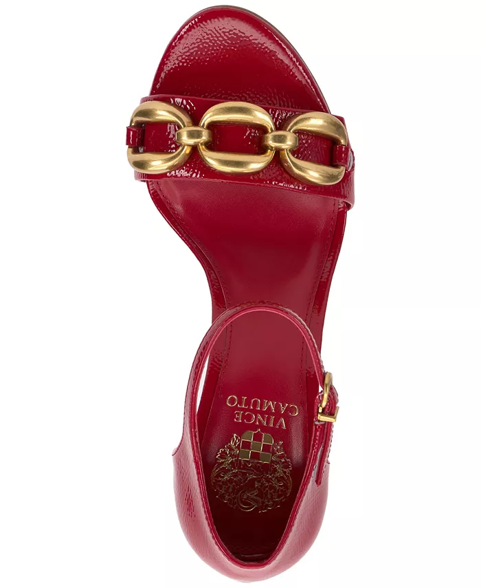Женские босоножки Aurelia Chain на высоком каблуке Vince Camuto, красный — фото 4