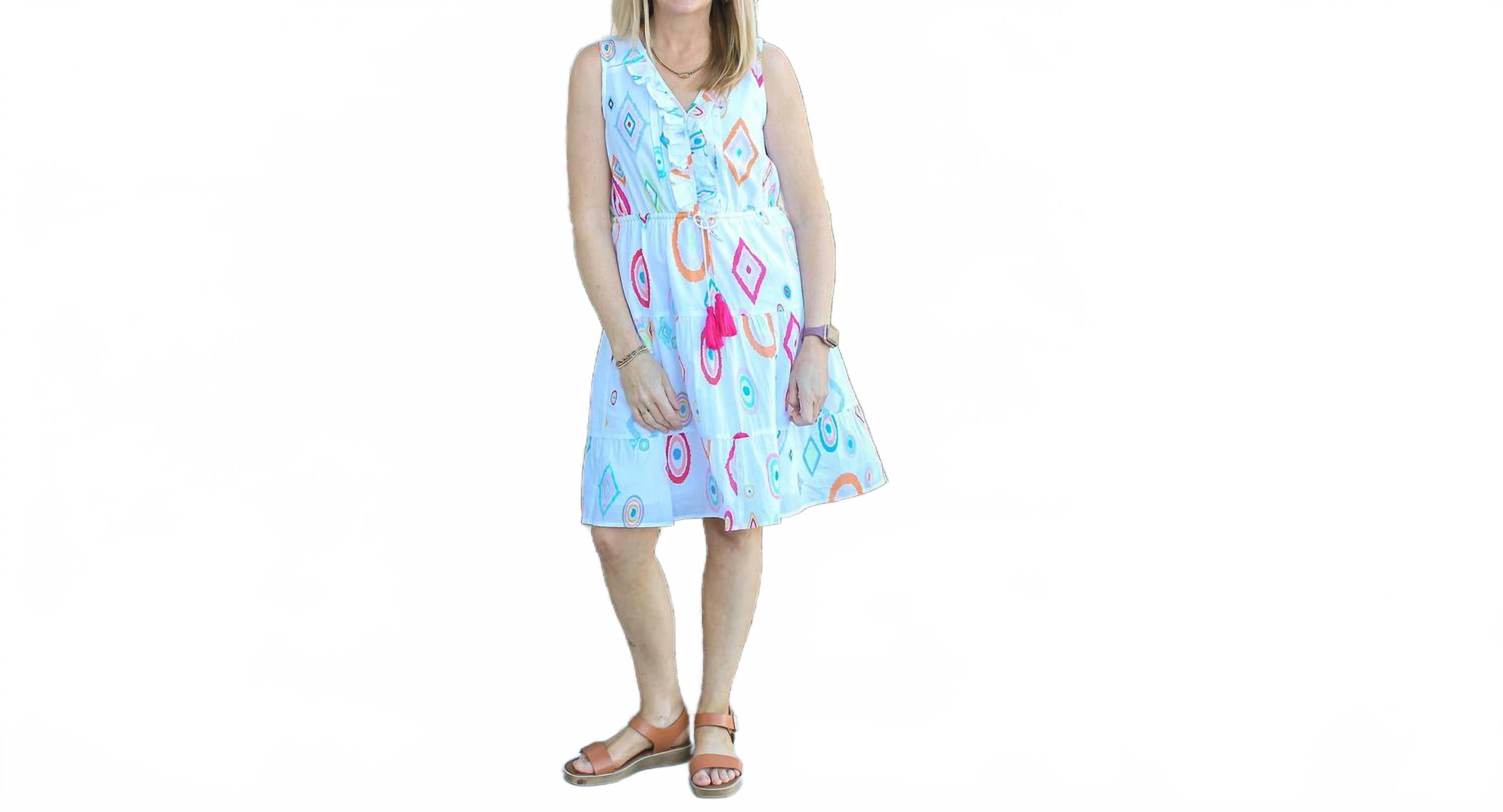 

Принтованное платье без рукавов с рюшами в мультицветном исполнении CHARLIE B