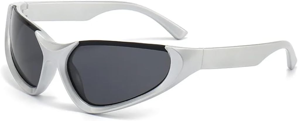 

Панк-спортивные солнцезащитные очки для женщин, модные без оправы, винтажные зеркальные очки для мужчин, защита от УФ-излучения UV400, для езды на открытом воздухе TVTBBVV, White Black