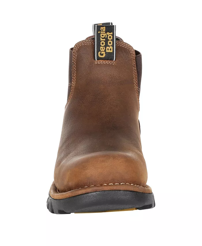 Мужские рабочие ботинки Chelsea Eagle One со стальным носком и водонепроницаемостью Georgia Boot, коричневый — фото 3
